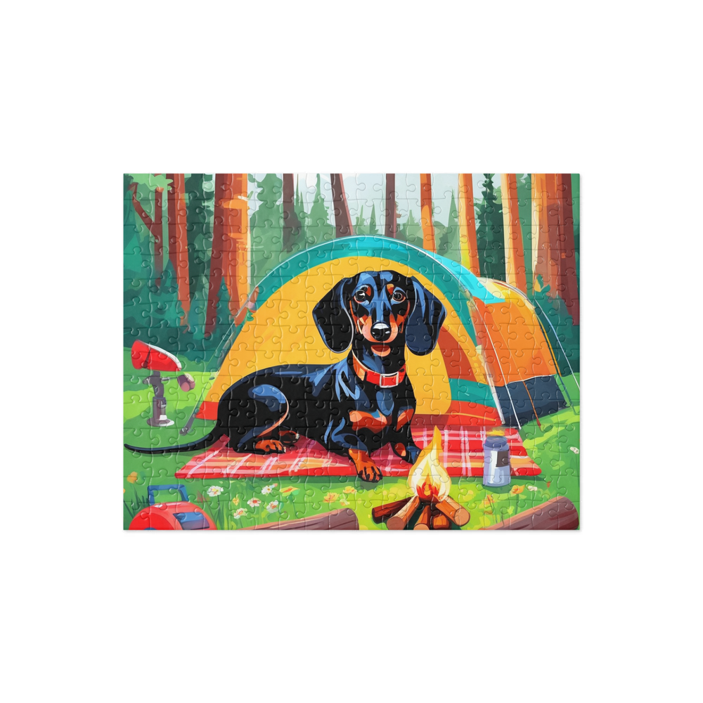 PugMug Custom Black Dachshund Jigsaw Puzzle