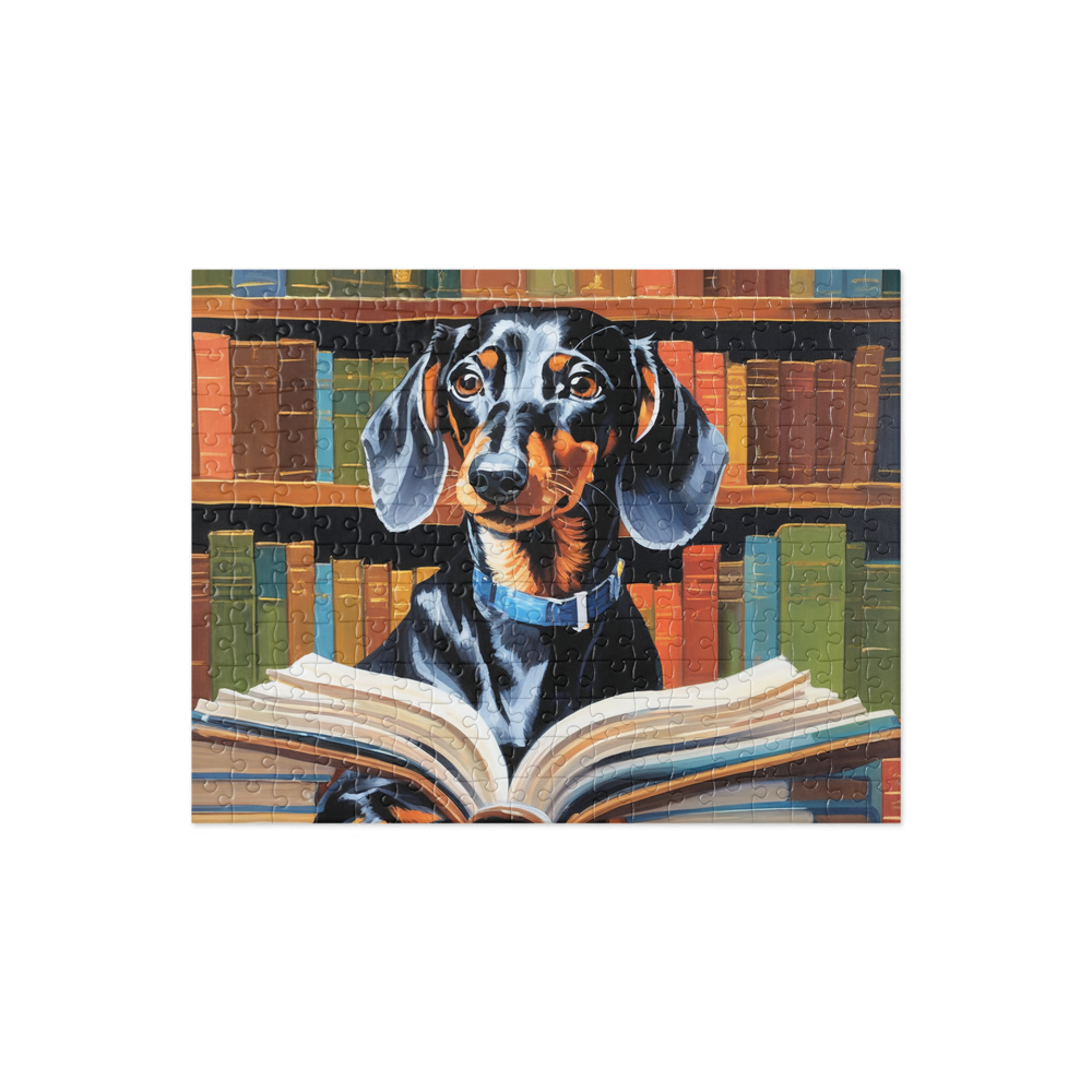PugMug Custom Black Dachshund Jigsaw Puzzle