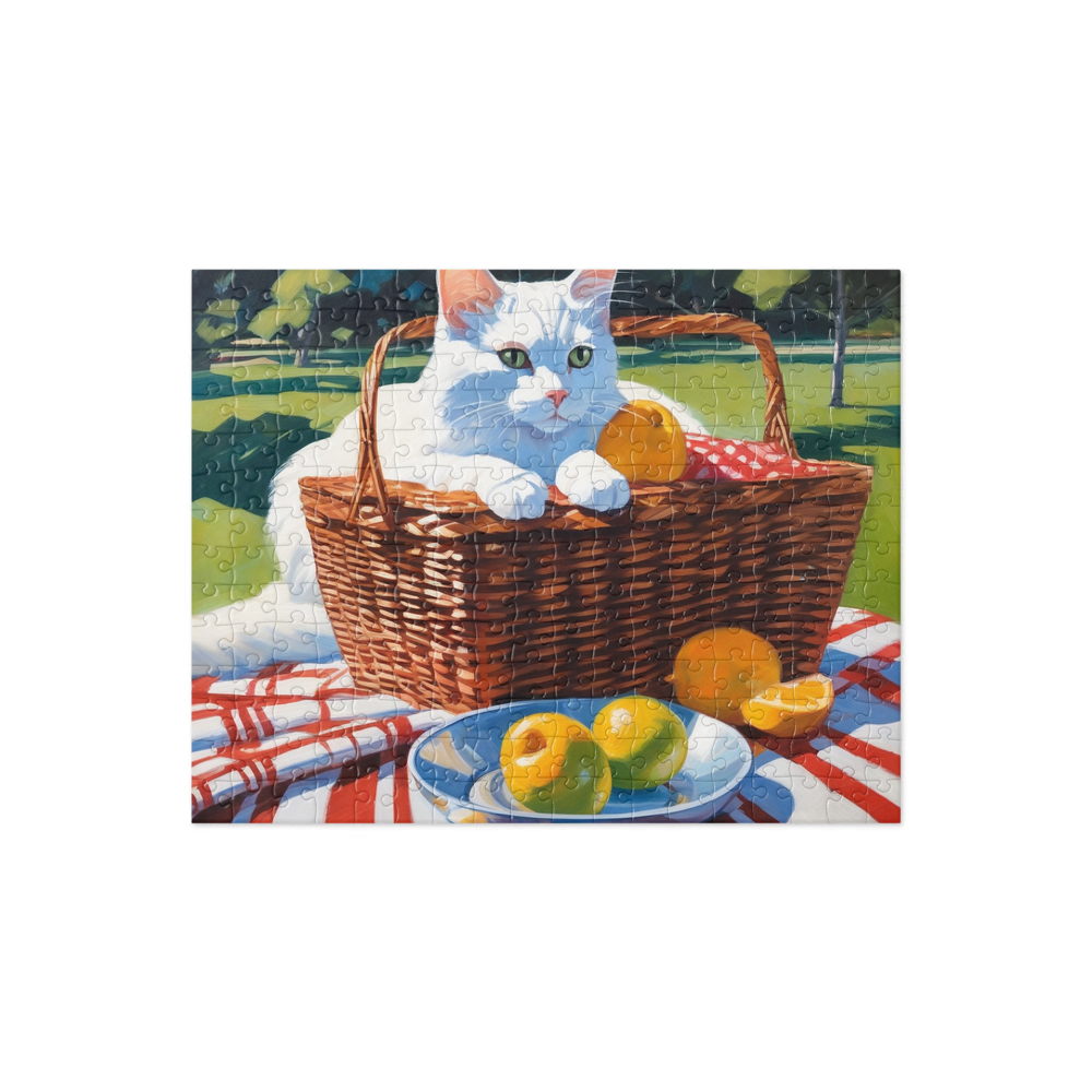 PugMug Custom White Companion Cat Jigsaw Puzzle