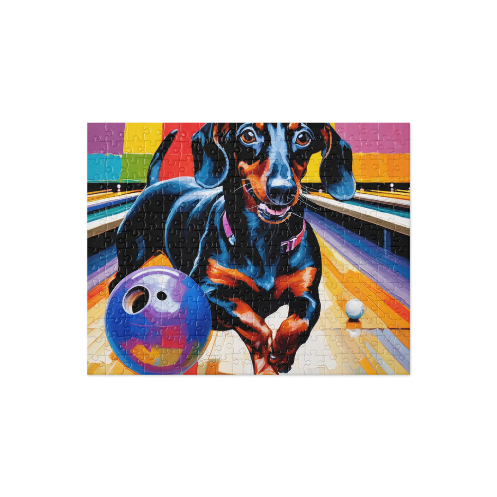 PugMug Custom Black Dachshund Jigsaw Puzzle