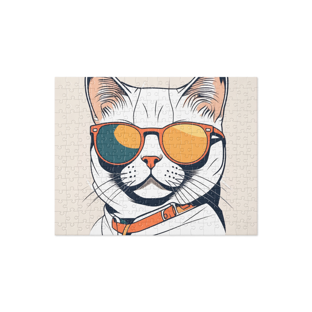 PugMug Custom White British Shorthair Cat Jigsaw Puzzle