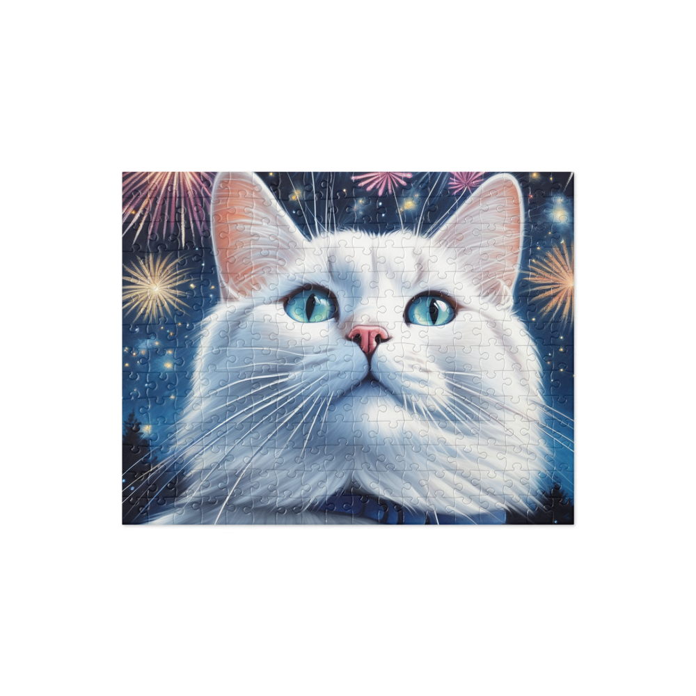 PugMug Custom White Companion Cat Jigsaw Puzzle