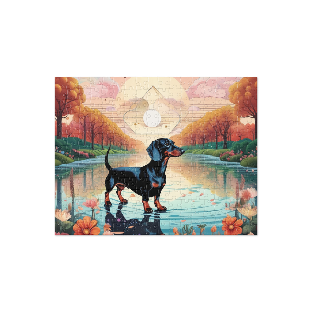 PugMug Custom Black Dachshund Jigsaw Puzzle