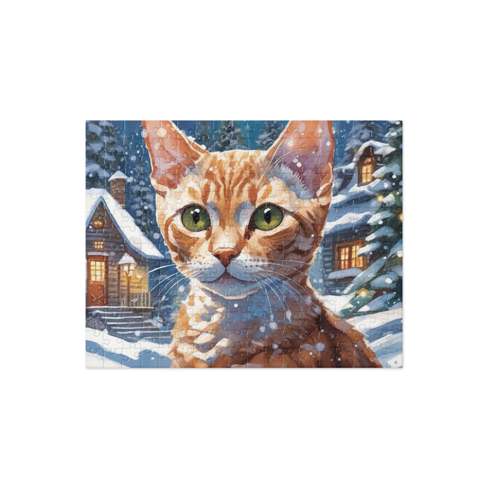 PugMug Custom Tabby Devon Rex Cat Jigsaw Puzzle