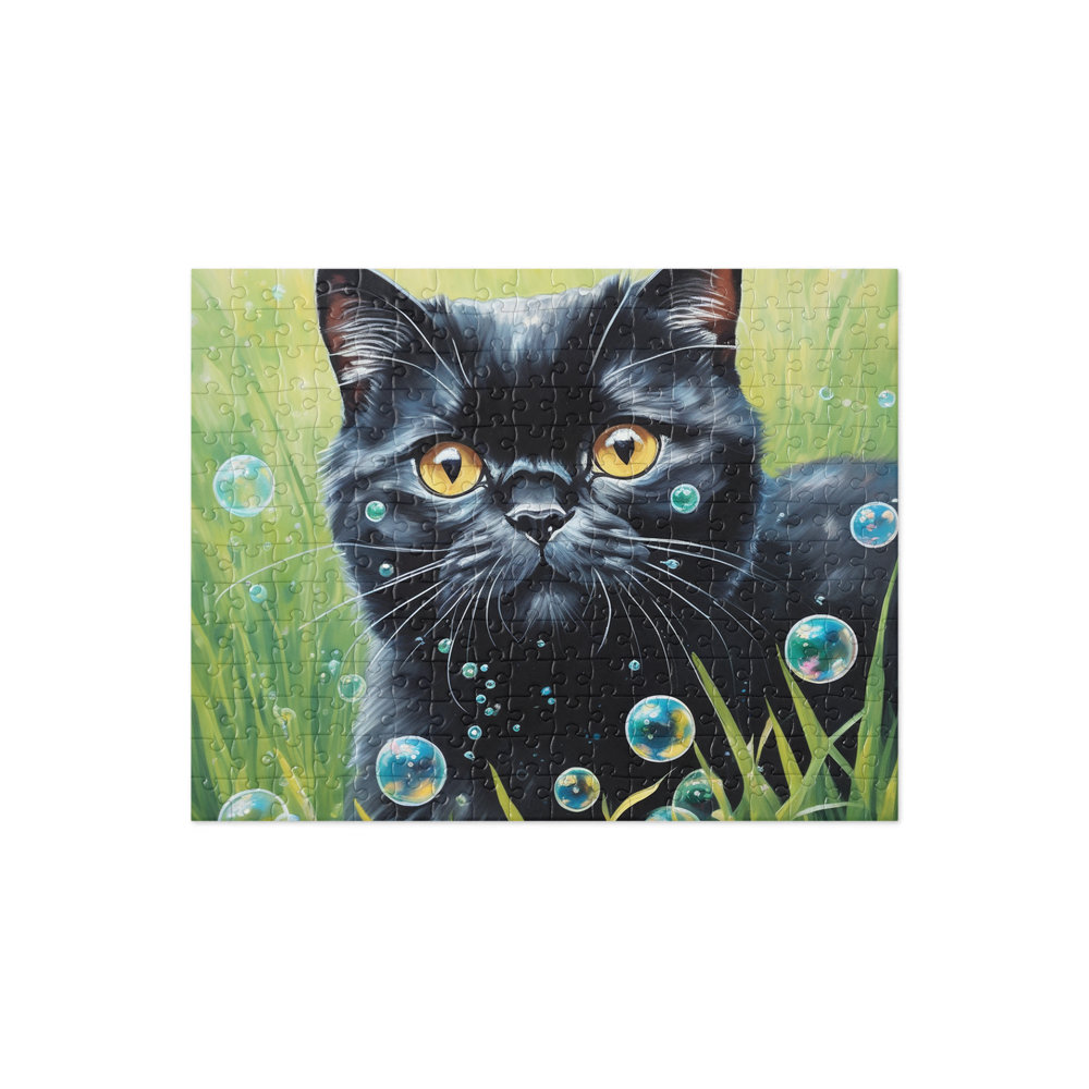 PugMug Custom Black Scottish Fold Cat Jigsaw Puzzle