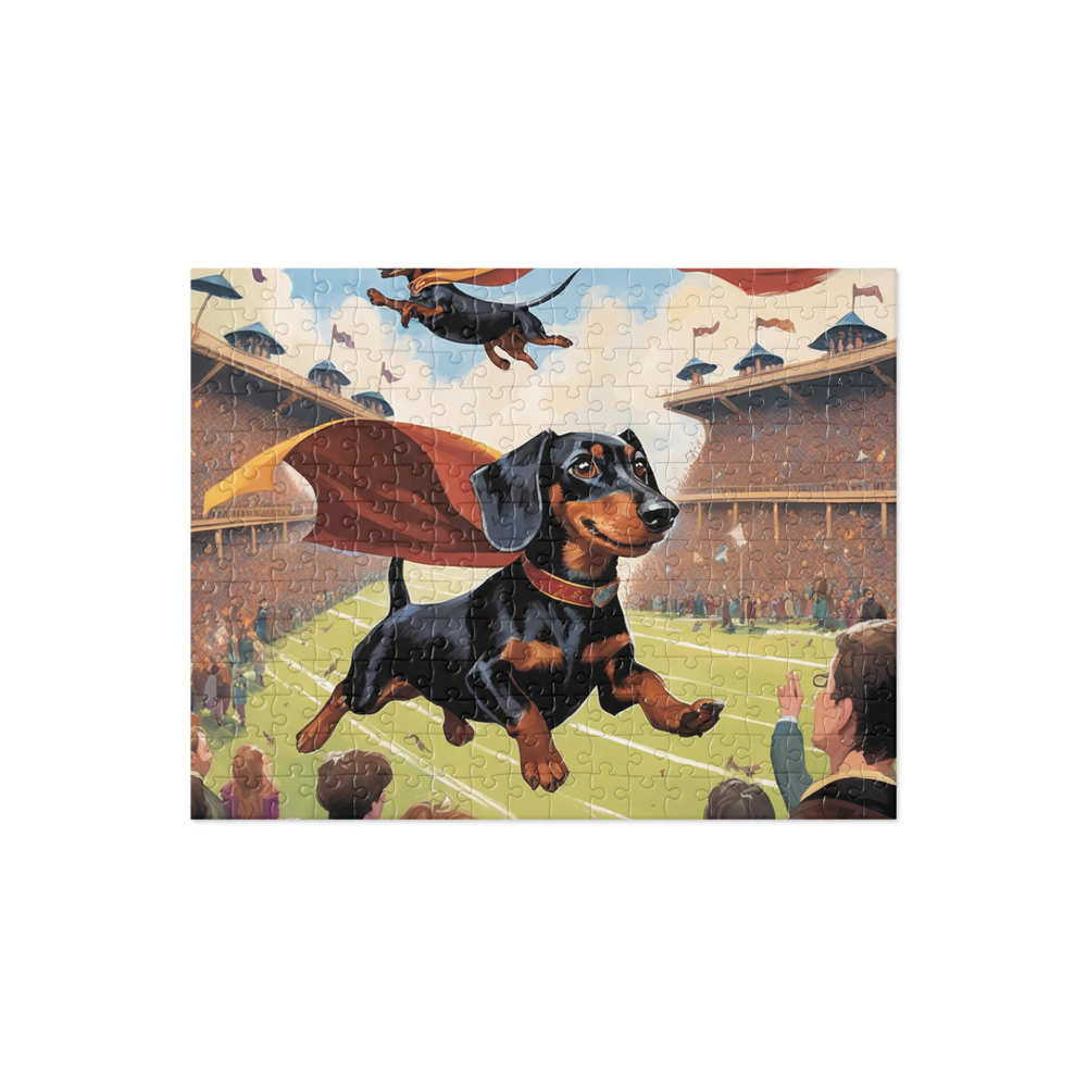 PugMug Custom Black Dachshund Jigsaw Puzzle