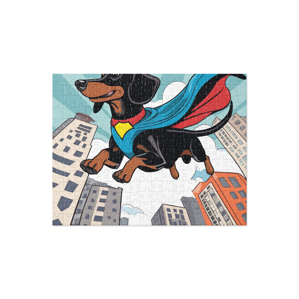 PugMug Custom Black Dachshund Jigsaw Puzzle