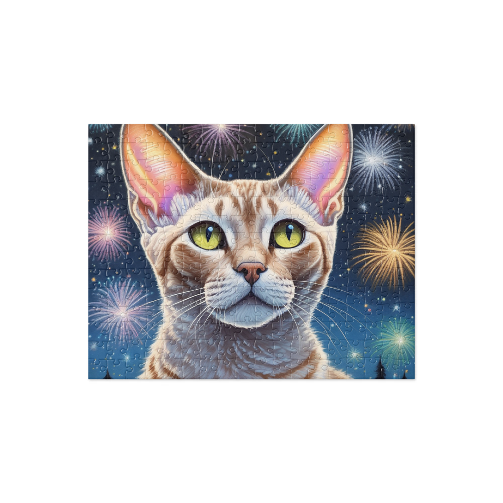 PugMug Custom Tabby Devon Rex Cat Jigsaw Puzzle