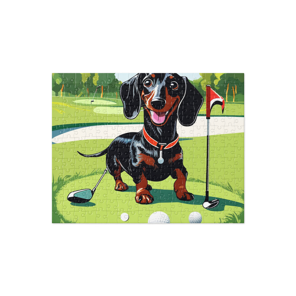 PugMug Custom Black Dachshund Jigsaw Puzzle