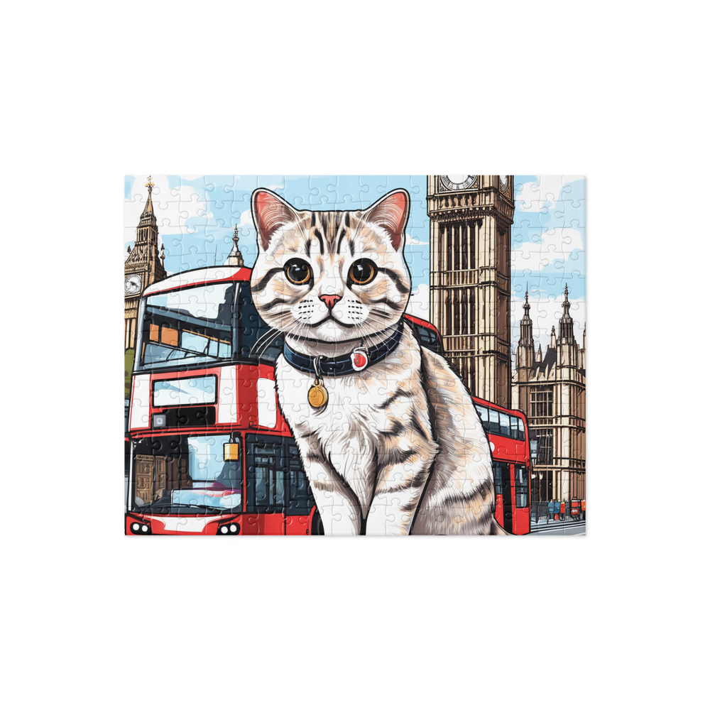 PugMug Custom Tabby Scottish Fold Cat Jigsaw Puzzle