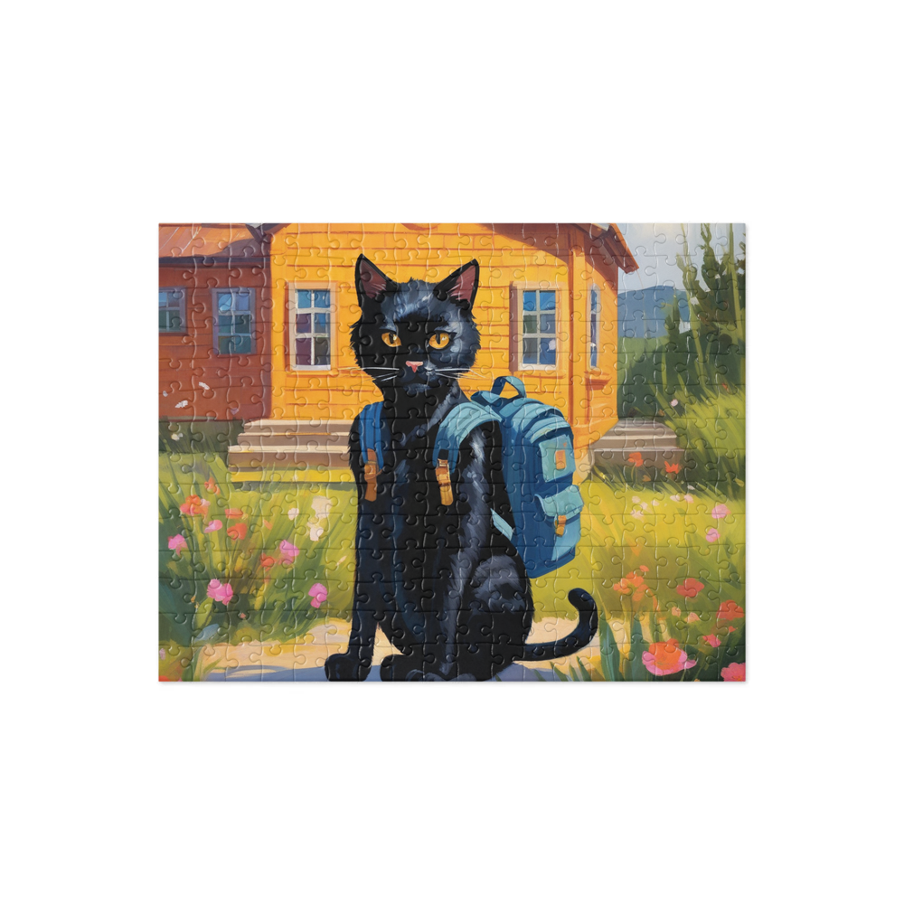 PugMug Custom Black Exotic Cat Jigsaw Puzzle