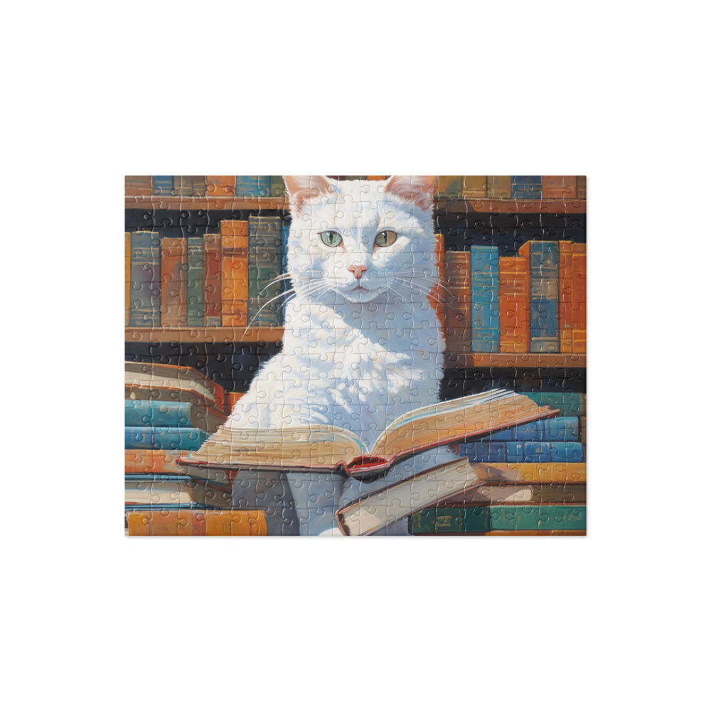 PugMug Custom White Companion Cat Jigsaw Puzzle