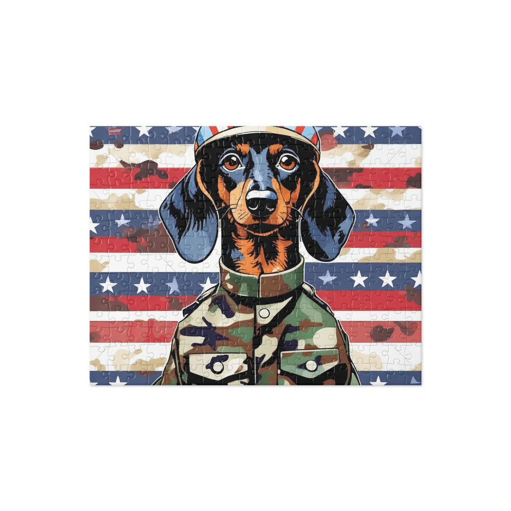 PugMug Custom Black Dachshund Jigsaw Puzzle