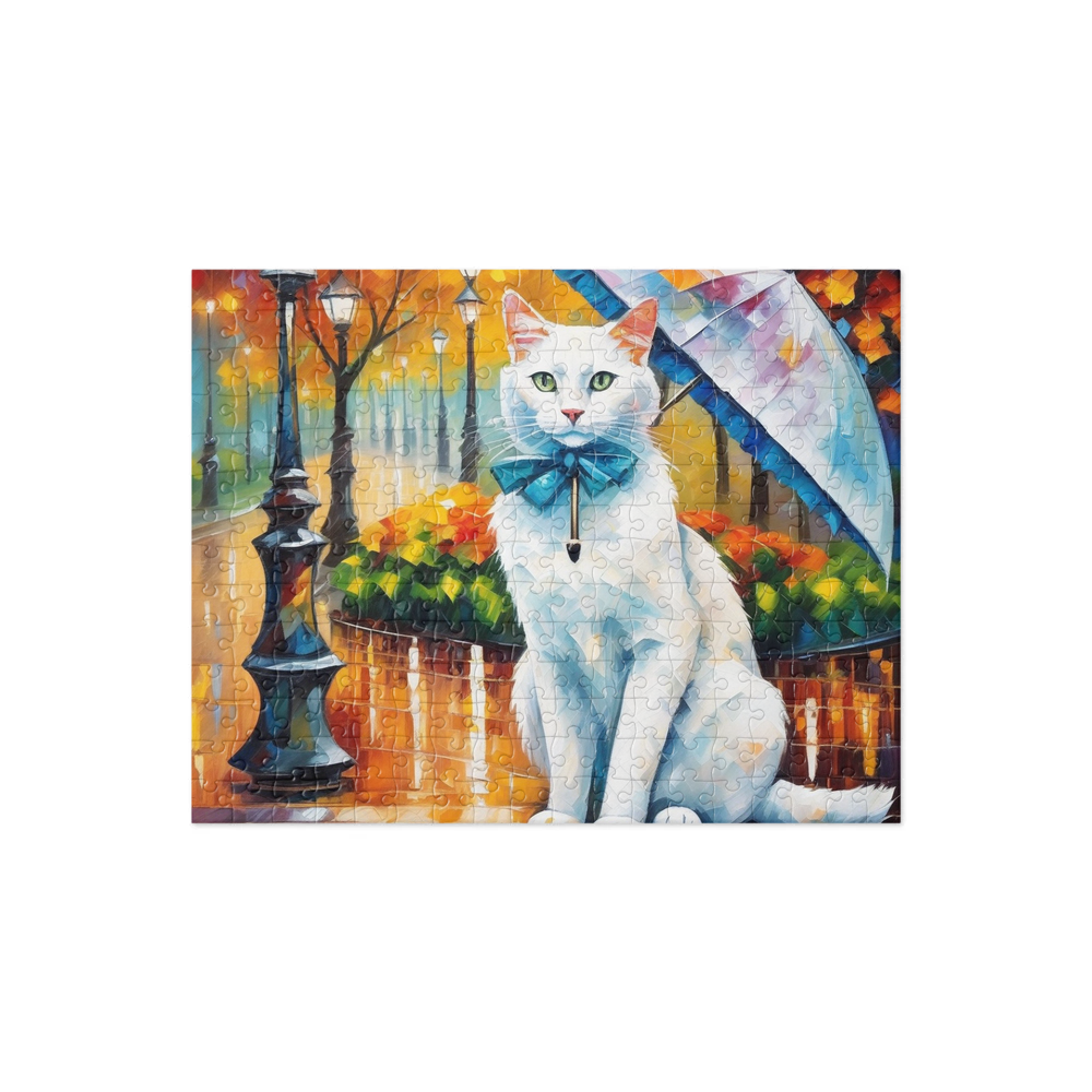 PugMug Custom White Companion Cat Jigsaw Puzzle