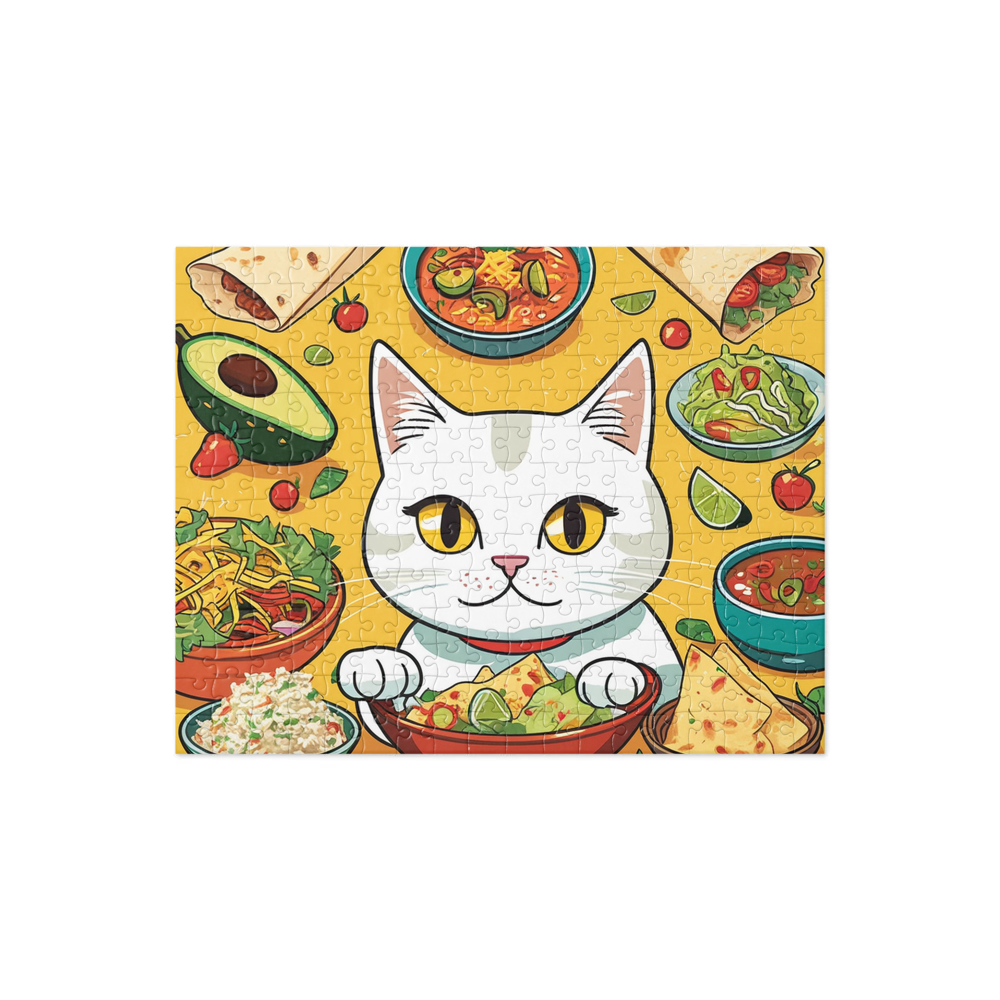 PugMug Custom White Companion Cat Jigsaw Puzzle