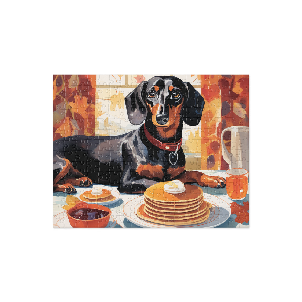 PugMug Custom Black Dachshund Jigsaw Puzzle