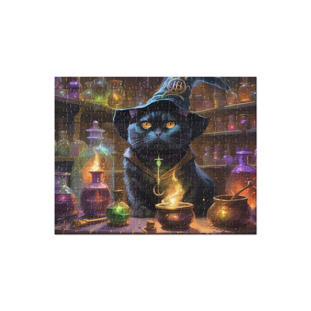 PugMug Custom Black Scottish Fold Cat Jigsaw Puzzle