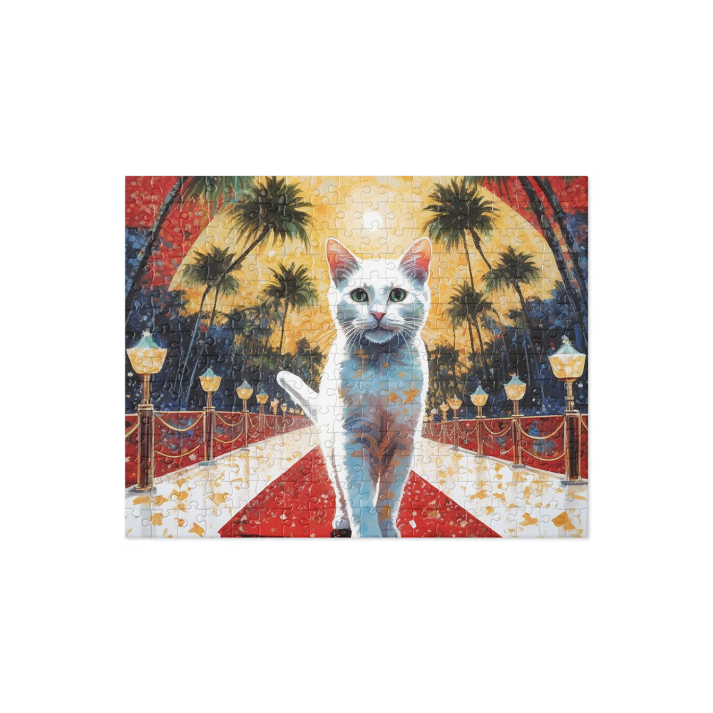 PugMug Custom White Companion Cat Jigsaw Puzzle