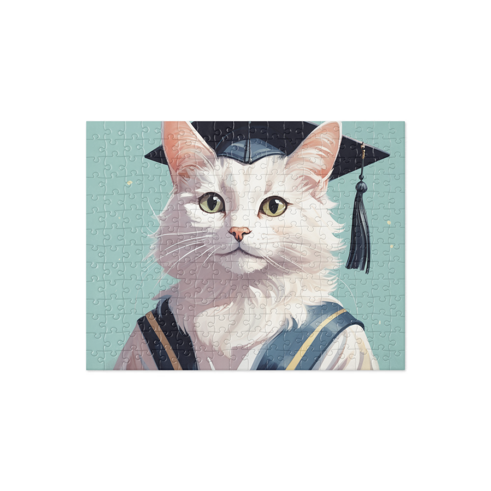 PugMug Custom White Companion Cat Jigsaw Puzzle