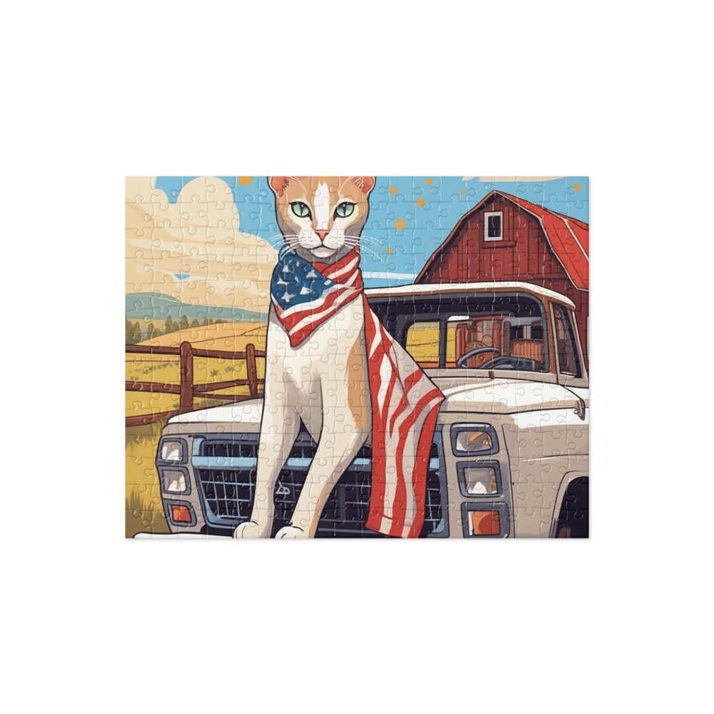 PugMug Custom White Abyssinian Cat Jigsaw Puzzle
