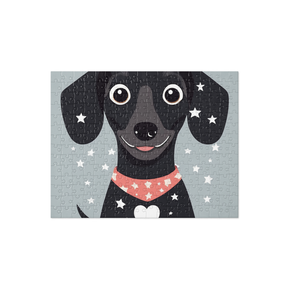 PugMug Custom Black Dachshund Jigsaw Puzzle