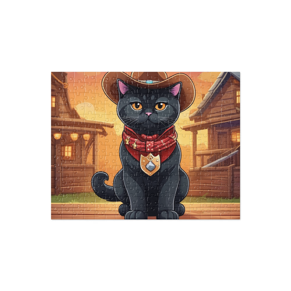 PugMug Custom Black British Shorthair Cat Jigsaw Puzzle