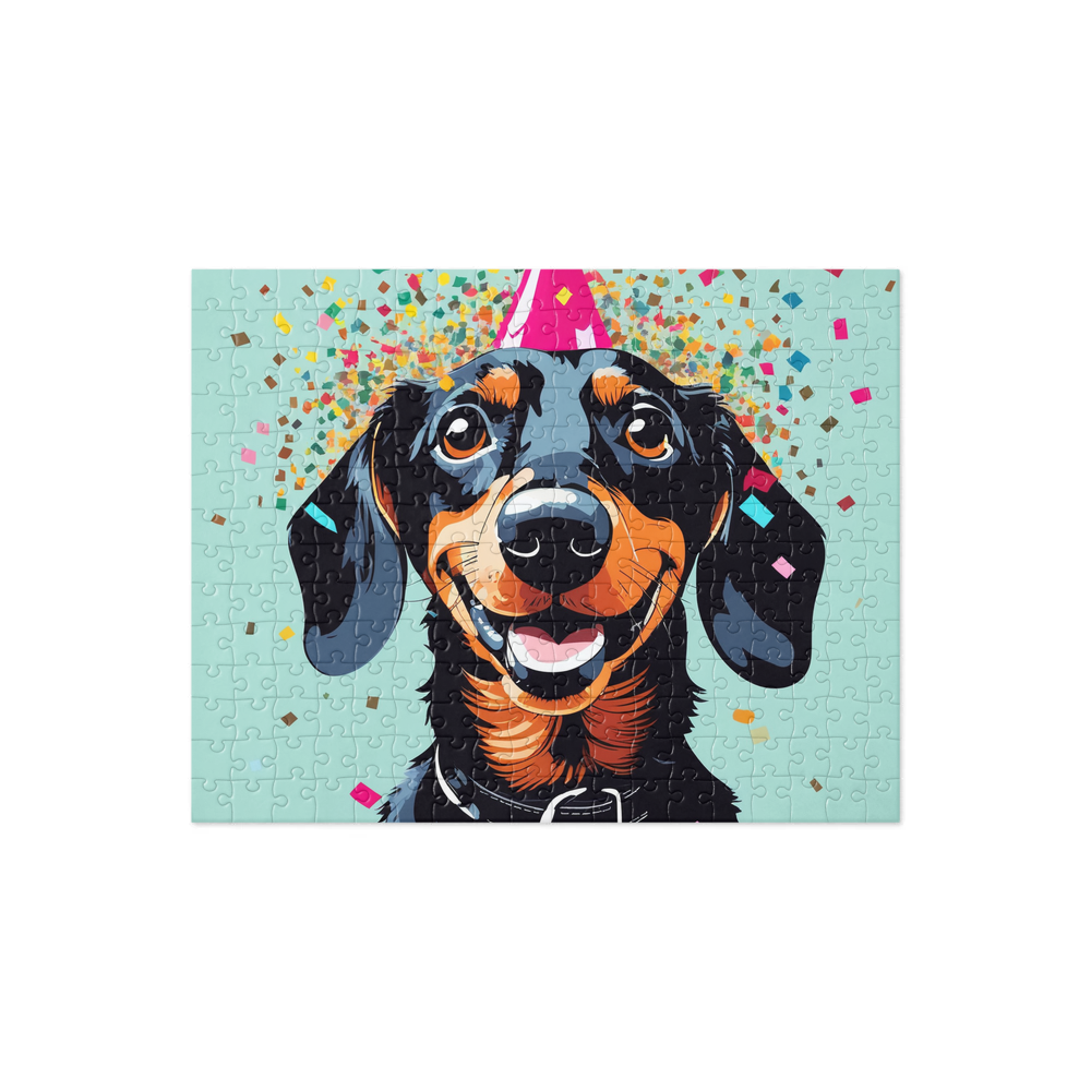 PugMug Custom Black Dachshund Jigsaw Puzzle