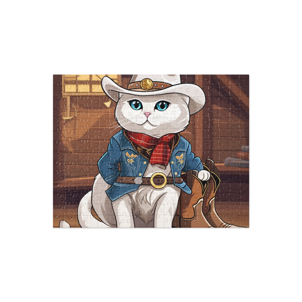 PugMug Custom White Scottish Fold Cat Jigsaw Puzzle