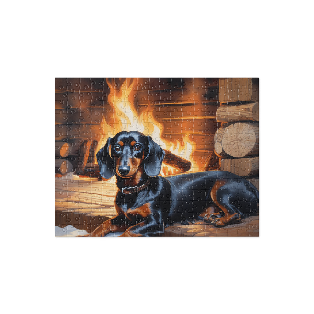 PugMug Custom Black Dachshund Jigsaw Puzzle