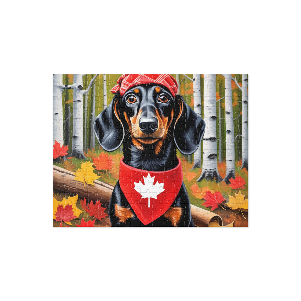 PugMug Custom Black Dachshund Jigsaw Puzzle