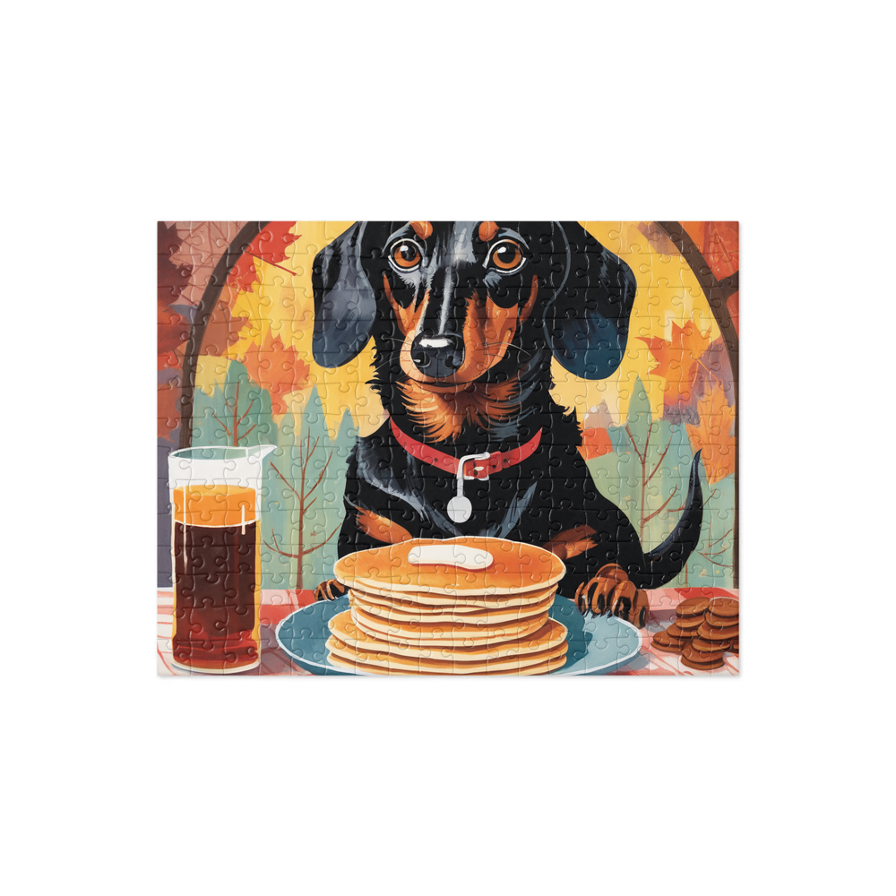 PugMug Custom Black Dachshund Jigsaw Puzzle