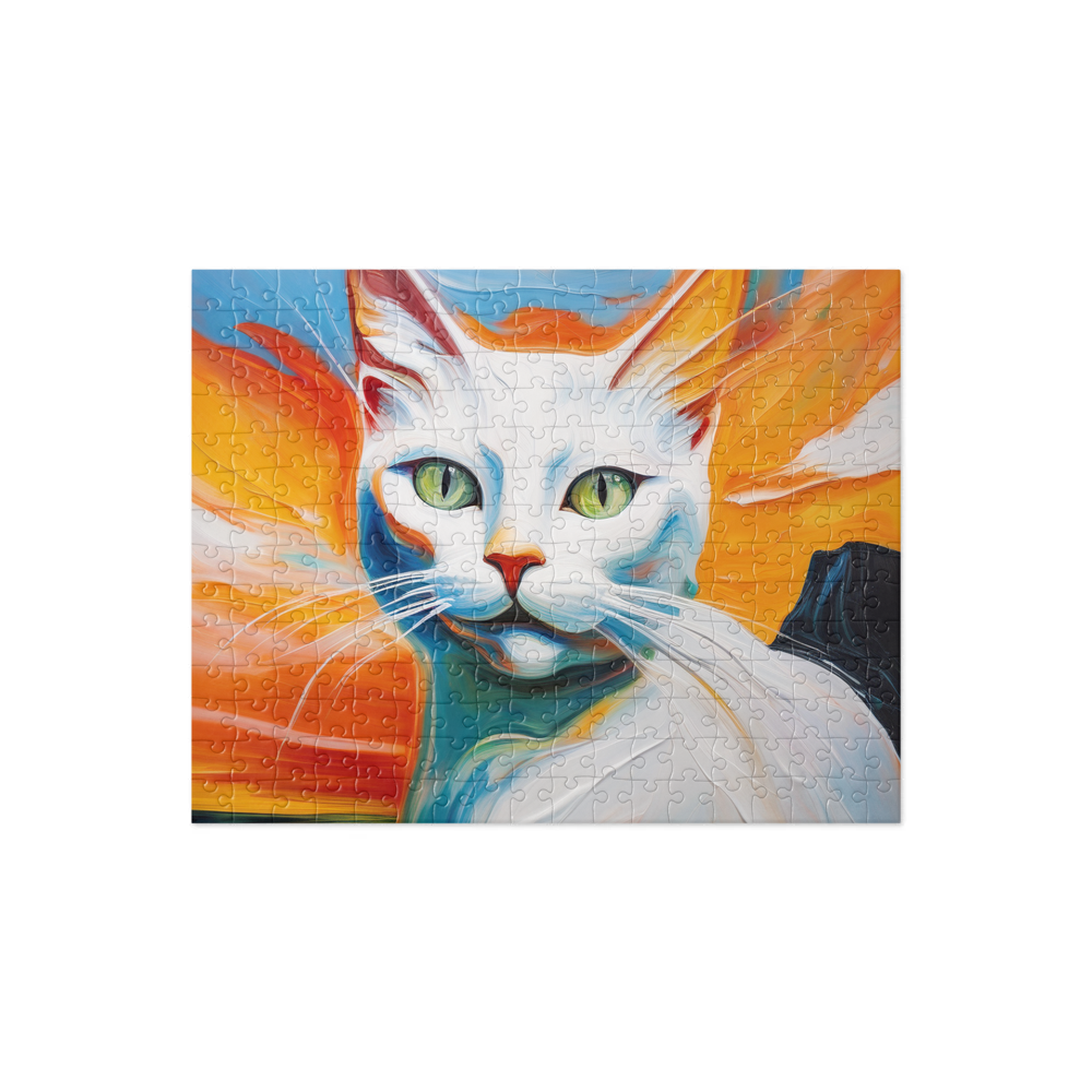 PugMug Custom White Companion Cat Jigsaw Puzzle