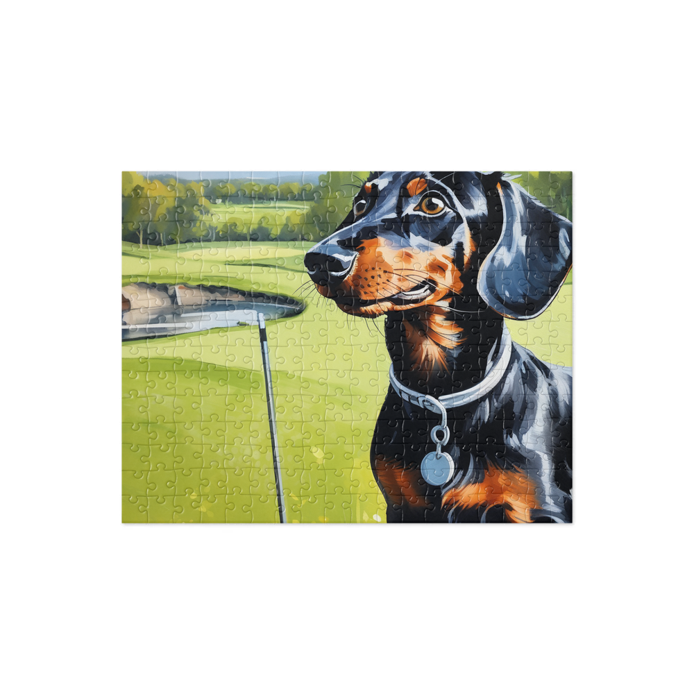 PugMug Custom Black Dachshund Jigsaw Puzzle