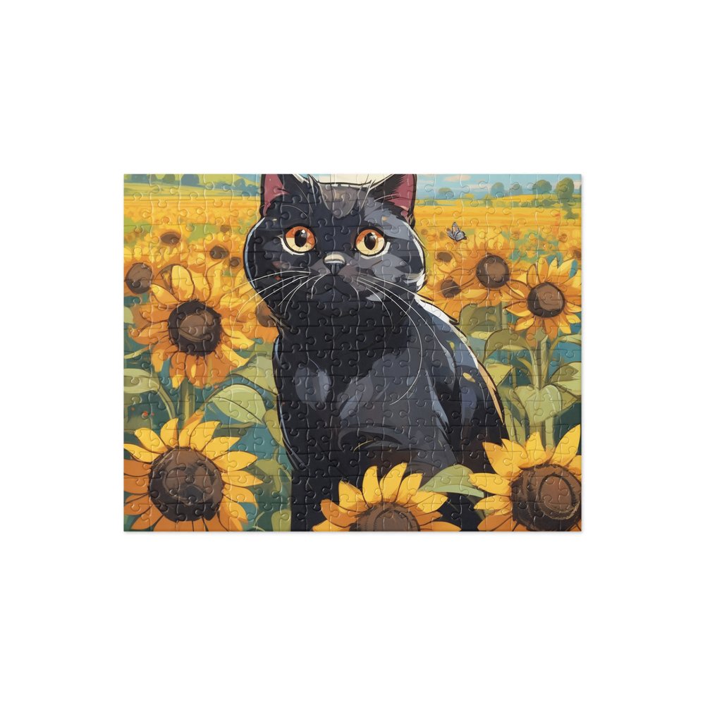 PugMug Custom Black Scottish Fold Cat Jigsaw Puzzle