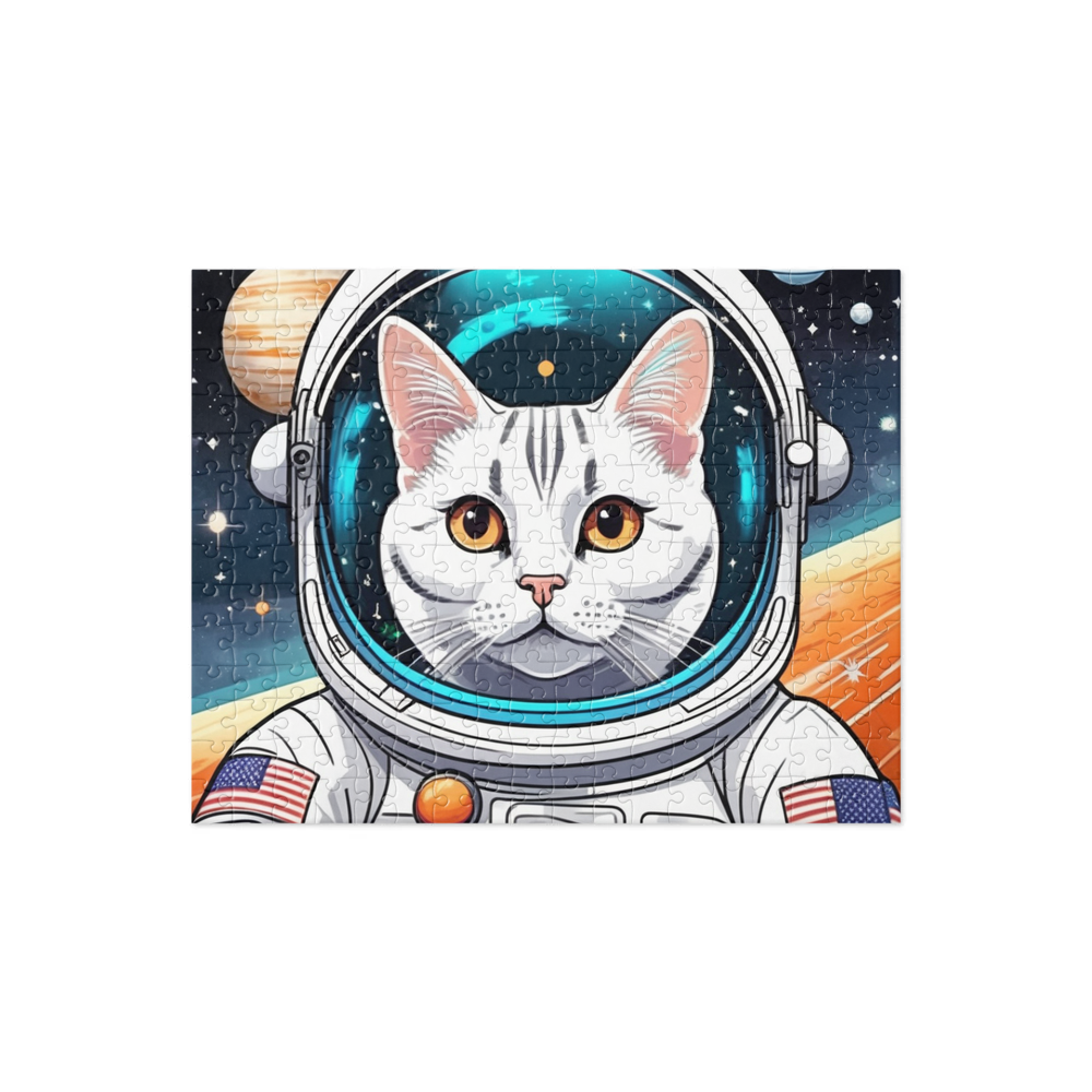 PugMug Custom White American Shorthair Cat Jigsaw Puzzle