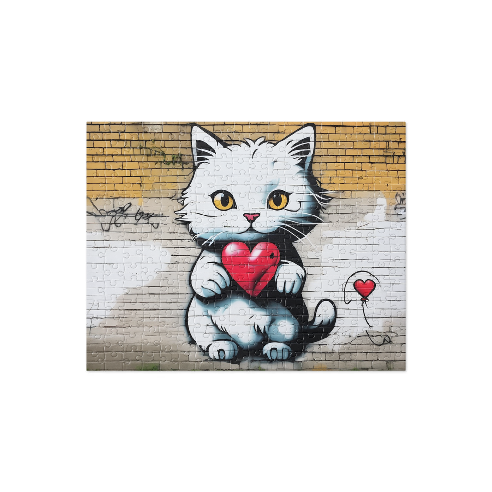PugMug Custom White Companion Cat Jigsaw Puzzle