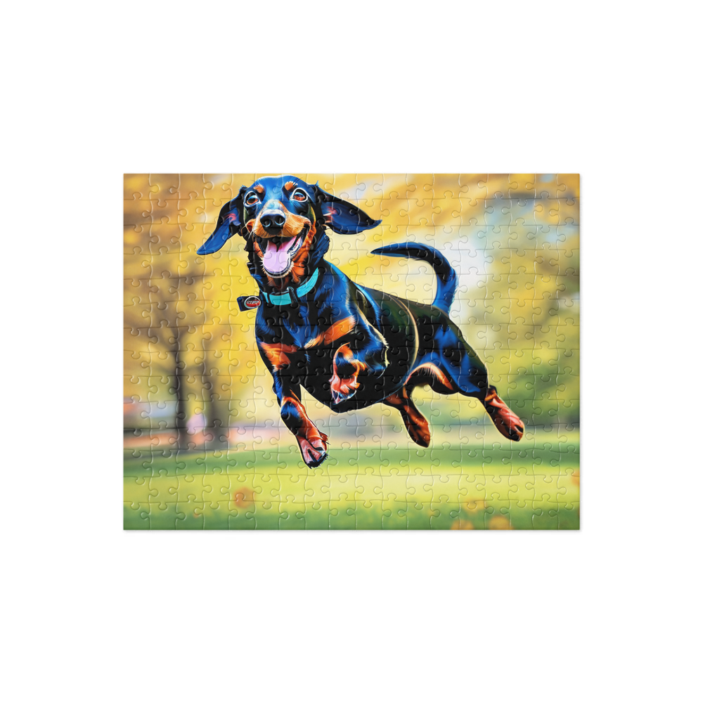 PugMug Custom Black Dachshund Jigsaw Puzzle