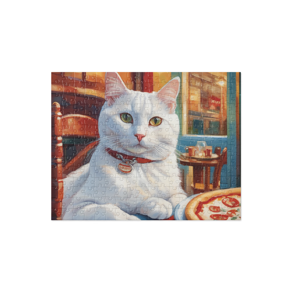 PugMug Custom White Companion Cat Jigsaw Puzzle