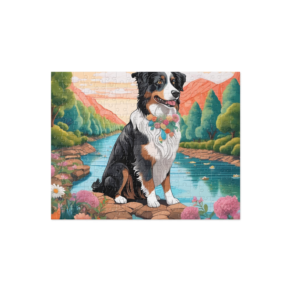 PugMug Custom Australian Shepherd Dog Jigsaw Puzzle