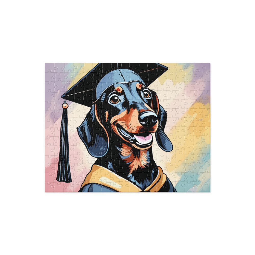 PugMug Custom Black Dachshund Jigsaw Puzzle