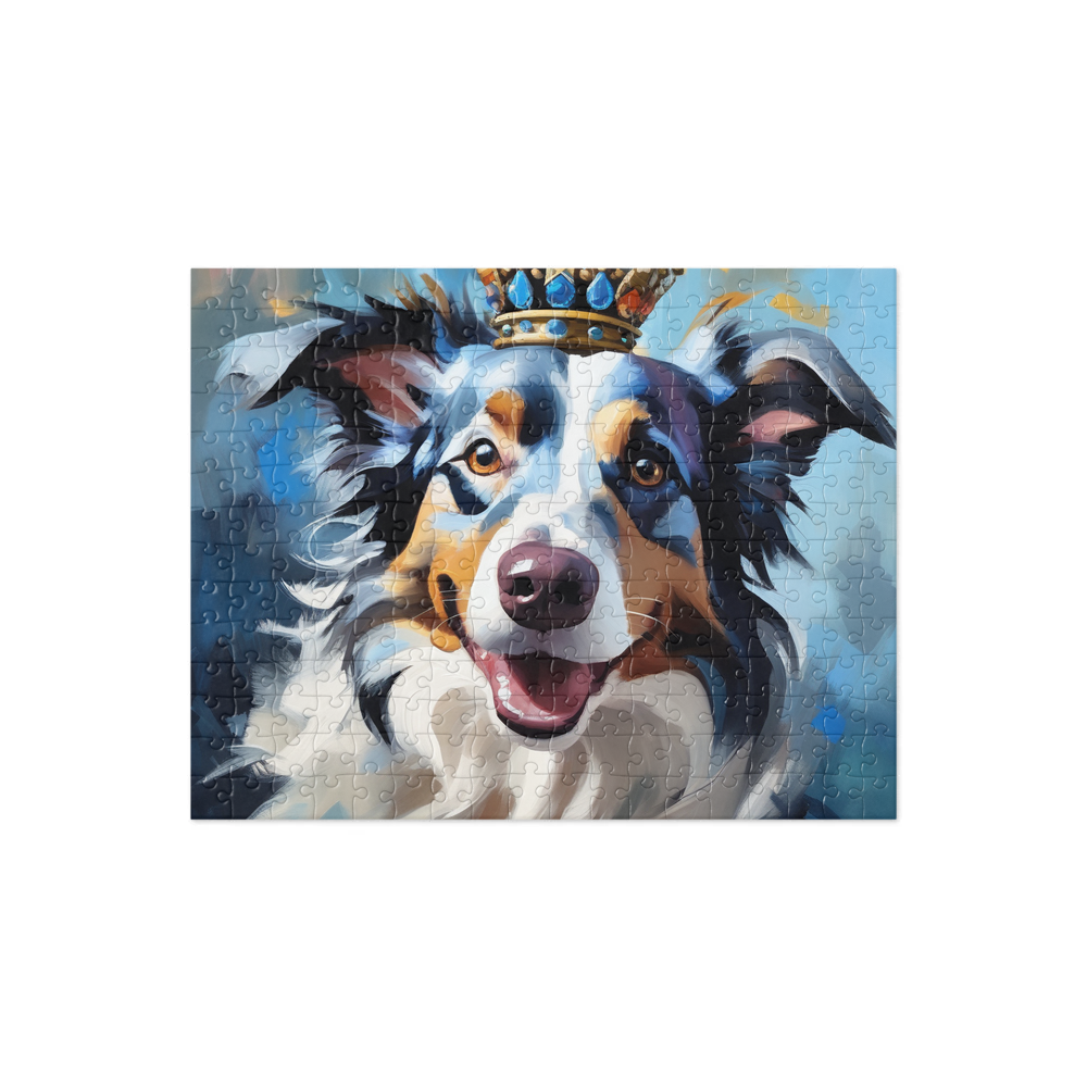 PugMug Custom Blue Merle Border Collie Jigsaw Puzzle