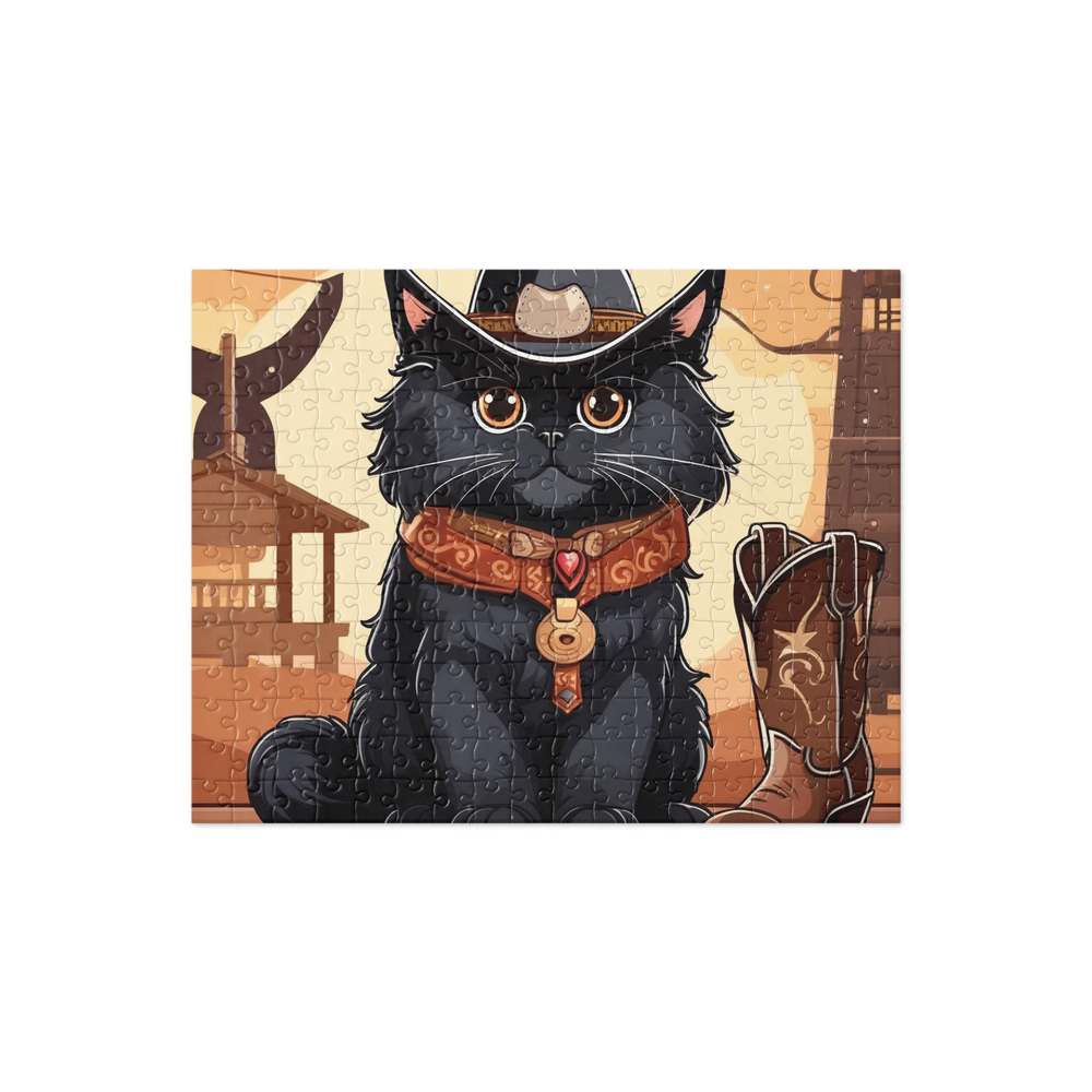 PugMug Custom Black Persian Cat Jigsaw Puzzle