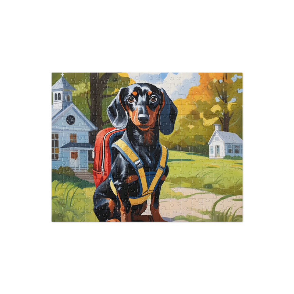 PugMug Custom Black Dachshund Jigsaw Puzzle