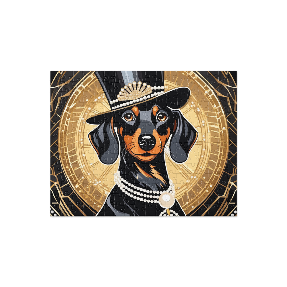PugMug Custom Black Dachshund Jigsaw Puzzle