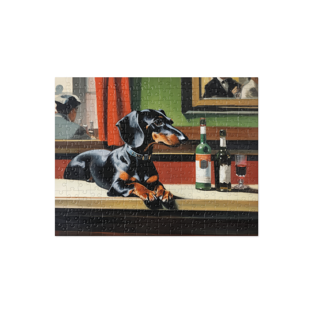 PugMug Custom Black Dachshund Jigsaw Puzzle