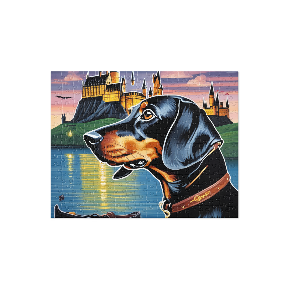 PugMug Custom Black Dachshund Jigsaw Puzzle