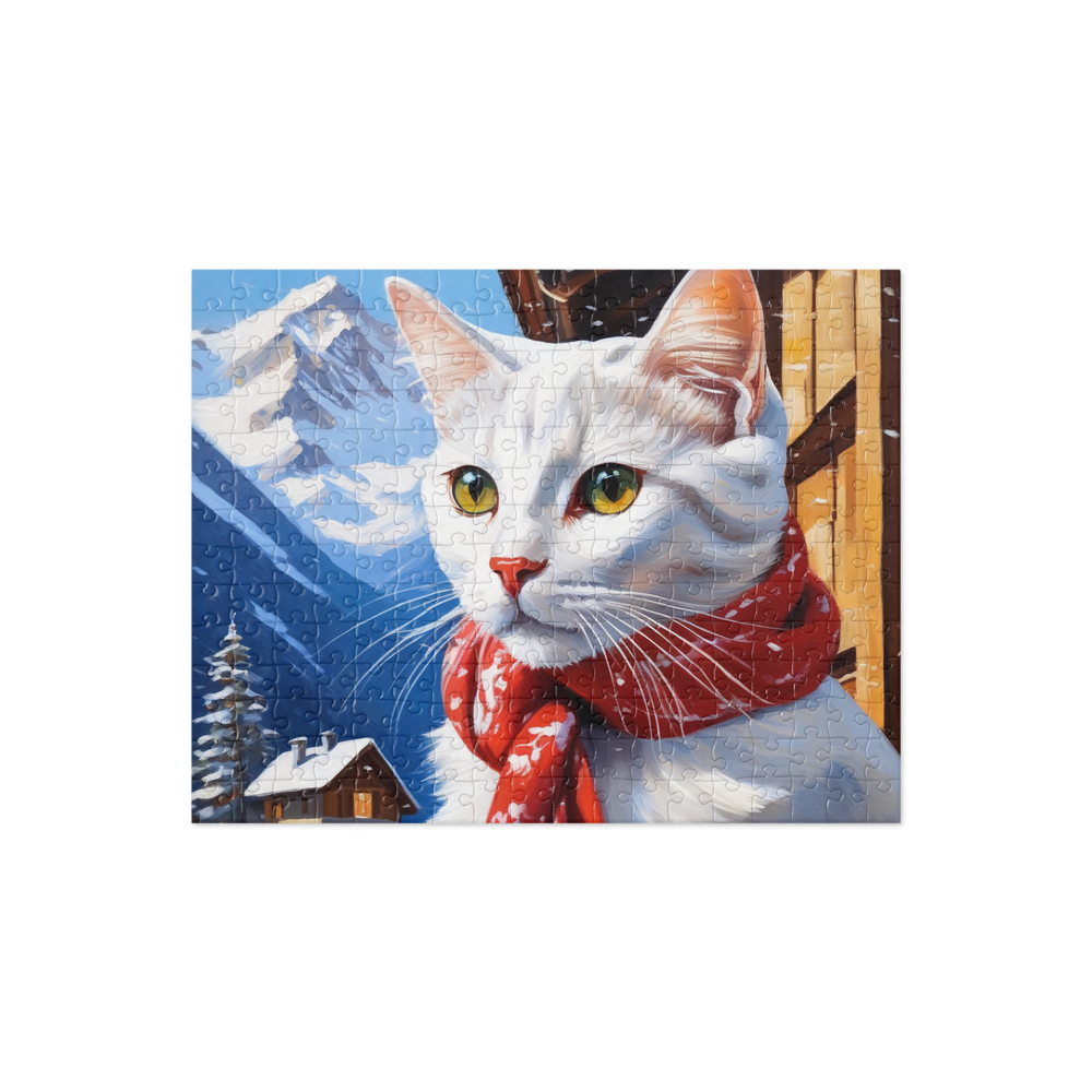 PugMug Custom White Companion Cat Jigsaw Puzzle