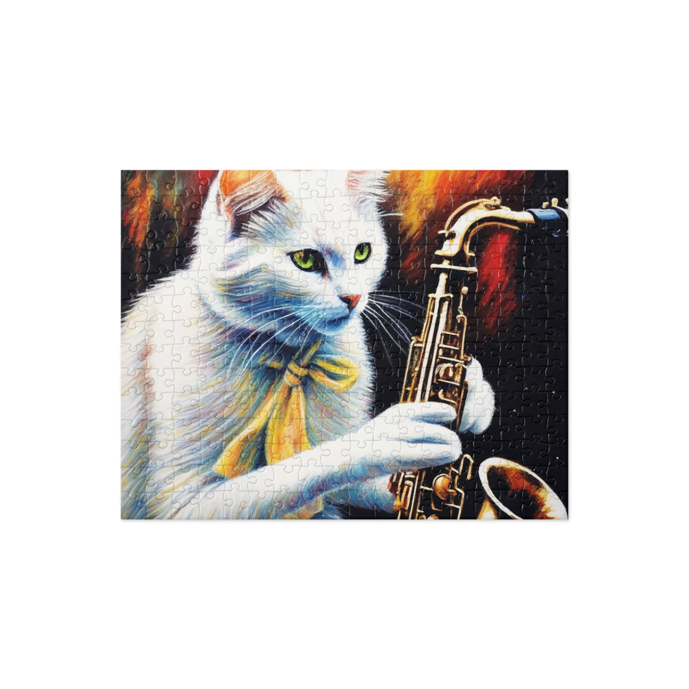 PugMug Custom White Companion Cat Jigsaw Puzzle