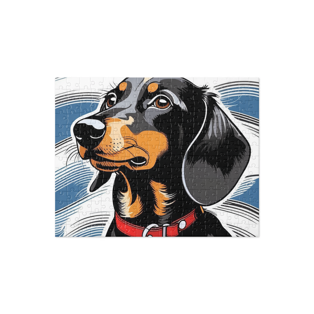 PugMug Custom Black Dachshund Jigsaw Puzzle
