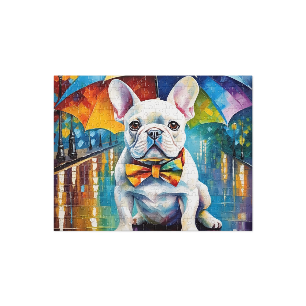 PugMug Custom White French Bulldog Jigsaw Puzzle